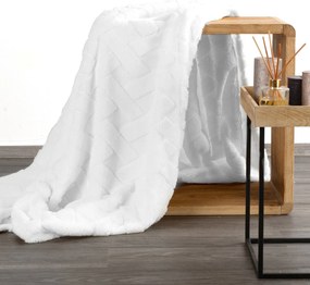 DEKA Z MIKROFLANELU CARO 200X220 CM BIELA