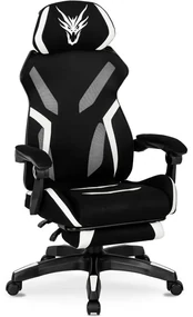 JAKS Herná stolička čierno biela látka Maximo