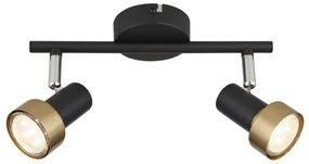 Globo 57917-2G - Bodové svietidlo  MASON 2xGU10/25W/230V čierna/zlatá