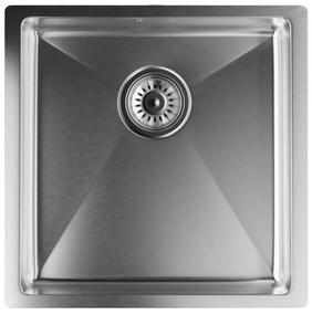 Klarstein TitanSteel Kuchynský drez 45 x 45 cm (DxŠ) s povrchom odolný voči hrdzi, poškriabaniu a teplu