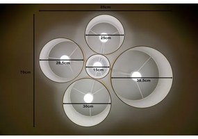 Duolla - Stropné svietidlo ROLLER PENTO 5xE27/60W/230V biela/zlatá