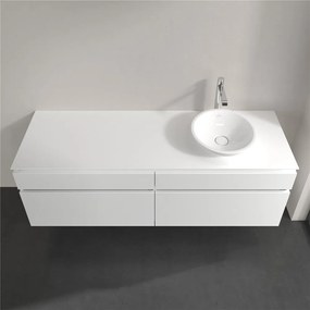 VILLEROY &amp; BOCH Legato závesná skrinka pod umývadlo na dosku (umývadlo vpravo), 4 zásuvky, 1600 x 500 x 550 mm, White Matt, B59800MS