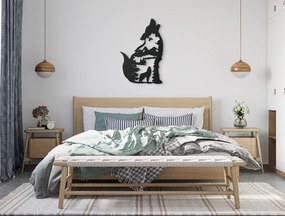 drevko Drevená nálepka Zavýjajúci vlk Rozmer obrazu: 44,5 x 29 cm, Farba dekorácie: Čierna