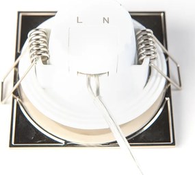 Sada 3 štvorcových oceľových zapustených reflektorov vrátane LED IP65 - Simply