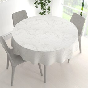 Biante Dekoračný okrúhly obrus Parma PM-116 Strieborný mramor na krémovom Ø 120 cm