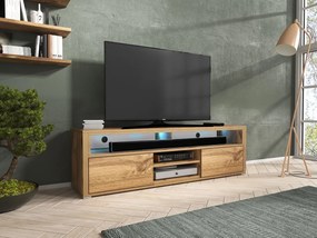 Televízny stolík s LED osvetlením KILDARE - dub wotan