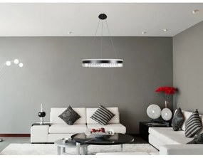 LED Stmievateľný luster na lanku LED/80W/230V 3000-6500K čierna + diaľkové ovládanie