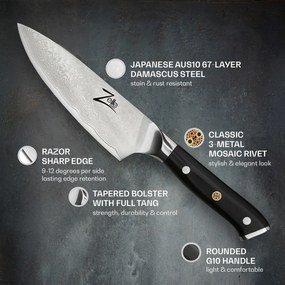 Alpha-Royal Japanese Series, 6" nôž šéfkuchára, damašková oceľ