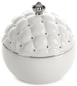 Nádoba ADORE 06 s vekom biela / strieborná