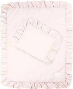 Sada do postieľok s volánom púdrovo ružová 50x65cm