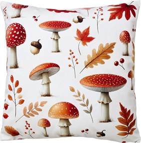 Dekoračný vankúš s muchotrávkami - 45*45*4 cm