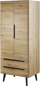 Šatníková skriňa Nordi, dub artisan