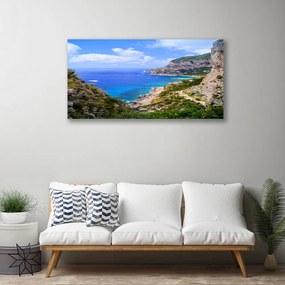 Obraz na plátne More pláž hory príroda 100x50 cm