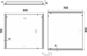 Nimco LED zrkadlo 800x700 - ZP 11003
