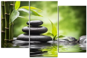Obraz na plátne - Zen kamene a bambus 1193D (120x80 cm)