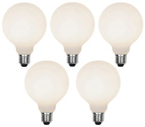 Sada 5 stmievateľných LED žiaroviek E27 s 3-stupňovým stmievaním G95 matné 5W 550lm 3000K