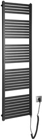 Aqualine Aqualine, TONDI-E elektrické vykurovacie teleso, rovné, 450x1690 mm, 600W, čierna matná, DE446T