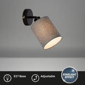 Briloner 2078-014 - Nástenné bodové svietidlo SPOTLIGHT 1xE27/25W/230V šedá/čierna