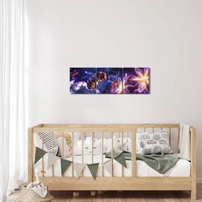 Obraz - Včelia lúka III. (s hodinami) (90x30 cm)