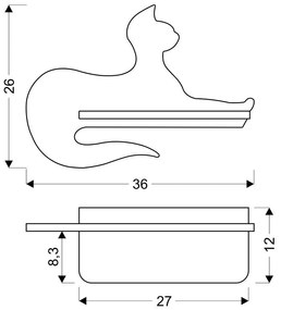 Candellux CAT Nástenné svietidlo 5W LED IQ KIDS Black 21-75642