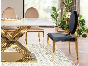 SI Kráľovská zamatová stolička čierna