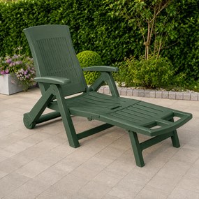 Záhradné lehátko ZIRCONE, 72x195x101cm, tmavá zelená I.P.A.E-Progarden