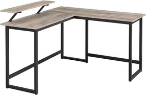 Rohový psací stůl Vasagle Alinru ve tvaru L šedý