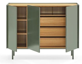 Zelená nízka komoda v dekore duba 110x85 cm Arista – Teulat