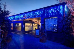 DECOLED LED svetlá vo forme rampúchov, 3 × 0,5 m, modré, 114 diód, IP44