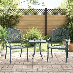 Záhradné stoličky 2 ks zelené liaty hliník 4002801