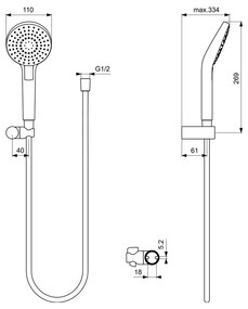 Ideal Standard Idealrain EVO - Sprchový set Circle, chróm B2404AA