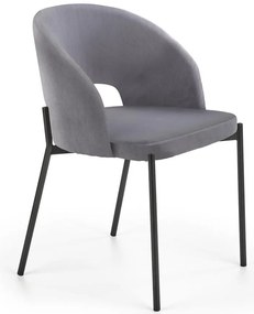 Stolička K455 Velvet/Kov Šedá