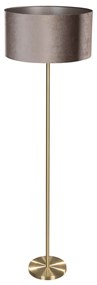 Stojacia lampa mosadz s plyšovým tienidlom taupe 50 cm - Simplo
