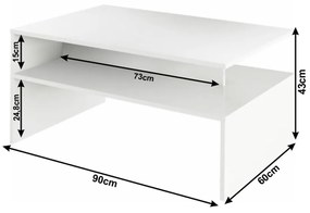 Konferenčný stolík Damari (biela). Vlastná spoľahlivá doprava až k Vám domov. 1002480