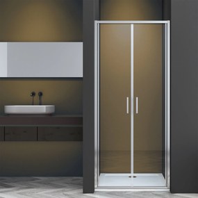 Novoterm Dvojkrídlové otváravé sprchové dvere NV-Solid DDP CHR 100, chróm/transparent - bez vaničky