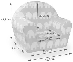 Detské kresielko MINI - Stavebné stroje - šedé