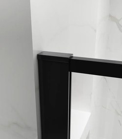 Erga Paris, sprchová zástena Walk-In 60x200 cm v čiernom ráme, 8mm číre sklo, čierny profil, ERG-V02-PARIS-060x200-BF