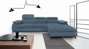 Rohová sedacia súprava Scala, denimovo modrá látka, pravý roh