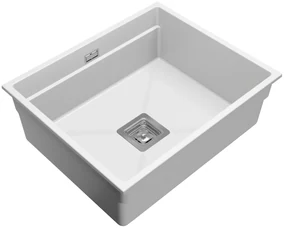 Gamma Decor 6050, 1-komorový granitový drez 600x500x220 mm, biela, GMA-ZLE000113