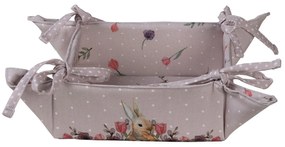 Bavlnený košík na pečivo so zajačikom Happy Bunny - 35*35*8 cm