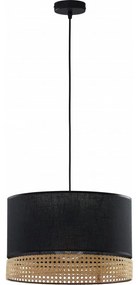 Luster na lanku PAGLIA 1xE27/15W/230V čierna/ratan