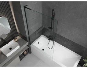 Mexen Next L, 1-krídlová vaňová zástena 100 x 150 cm, 6mm číre sklo, čierny profil, 895-100-000-03-00-70