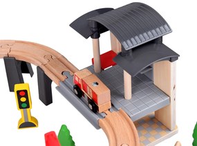 Drevená vláčiková trať s príslušenstvom 100 ks Jokomisiada ZA5380