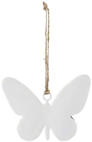 Závesná dekorácia biely motýľ, 6,5 cm