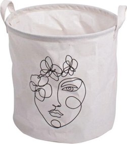 Úložný kôš s potlačou GUSTA 30x30 cm, biely