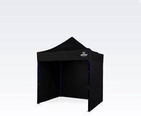 BRIMO Nožnicový párty stan EXCLUSIVE oceľ 2x2 m s 3 stenami čierny