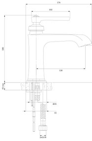 OMNIRES AM5210CR - Umývadlová batéria ARMANCE 18 cm lesklý chróm