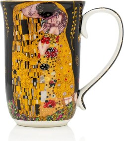 HOME ELEMENTS Porcelánový hrnček 400 ml, Klimt, Bozk tmavý