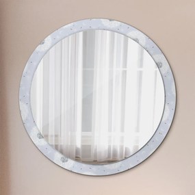 Okrúhle ozdobné zrkadlo na stenu Kvety púpavy fi 100 cm
