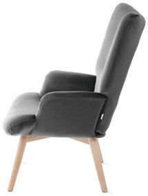 Hojdacie kreslo B2 MOSS PLUS 2v1 zamatovo sivé 890050